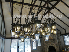 Wrought iron chandelier Wagon wheel Wood chandelier Farmhouse chandelier
