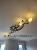 Wrought iron ceiling chandelier floristry.
